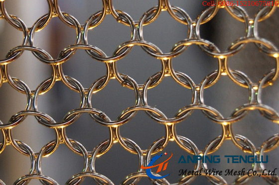 De Bouwdecoratie van roestvrij staalring mesh curtain used in new