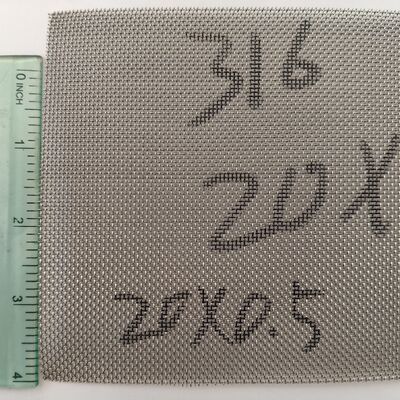 20Mesh 0.50mm Stainless Steel Wire Mesh SS316 Plain Weave For Filtration Stable Screening And Filtration Accuracy