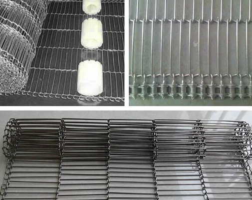 Hoog Open Rod Network Wire Conveyor Belt Ss304 Ss316
